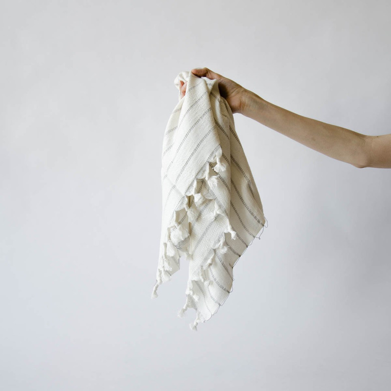 Turkish hand towel with tassel fringe