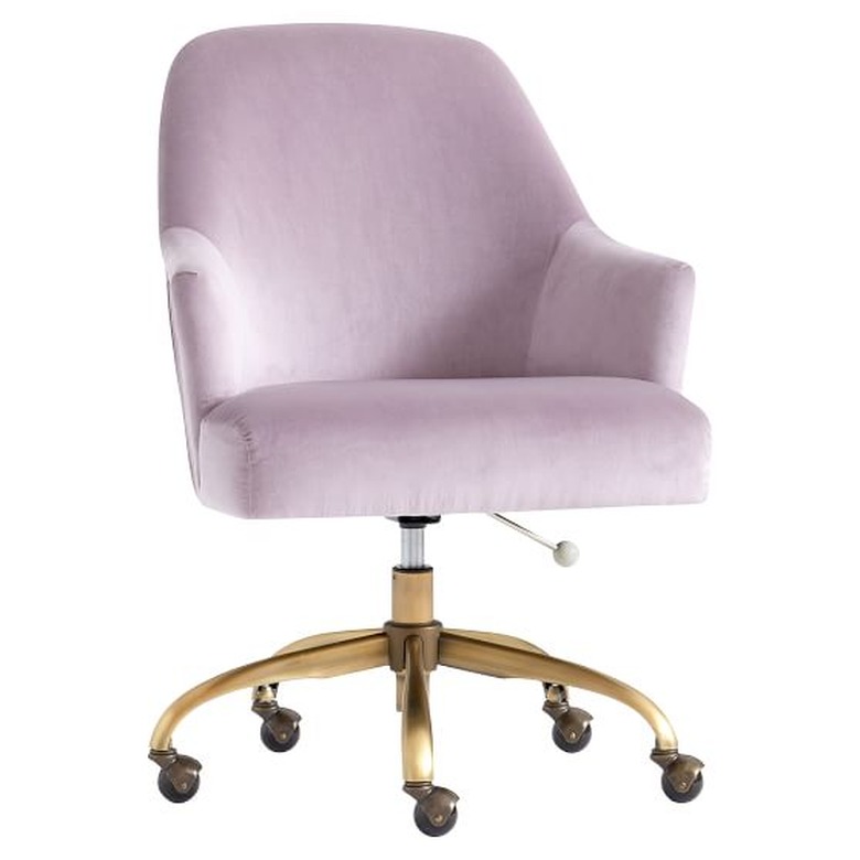 Dusty Lavender Pleated Desk Chair