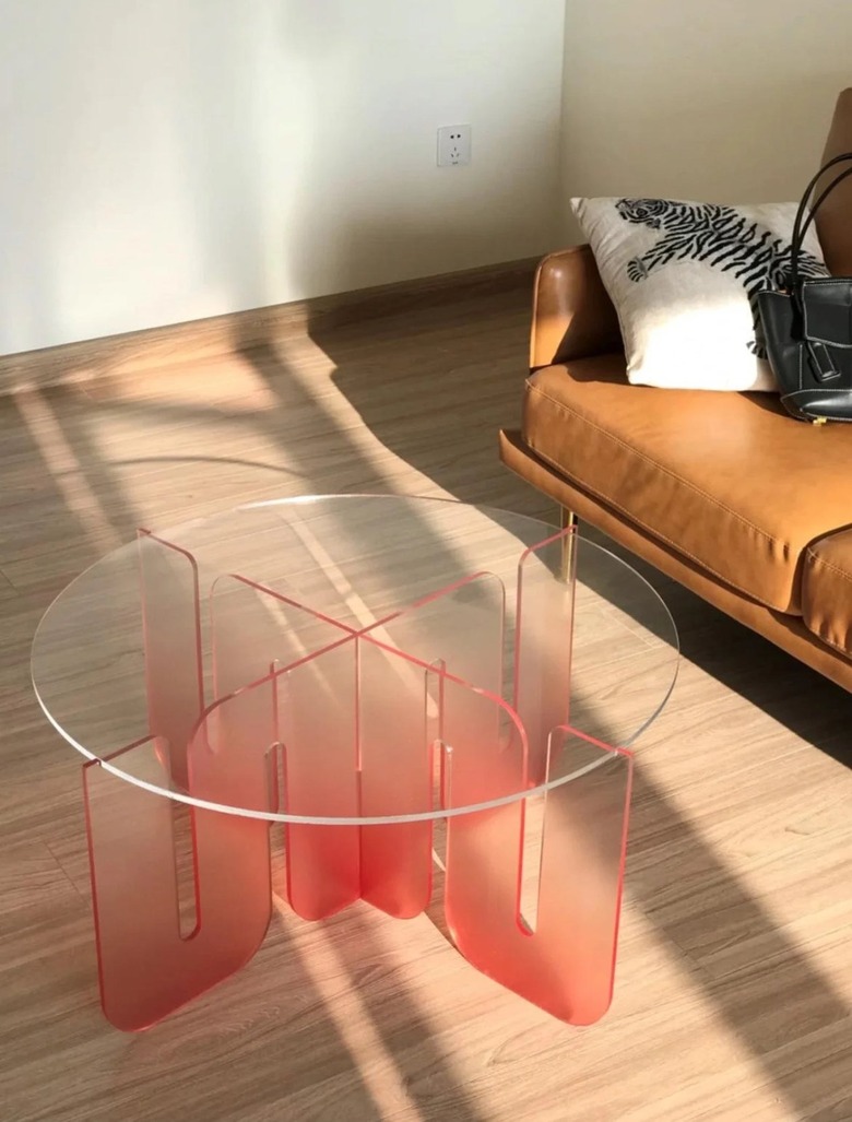 light pink coffee table