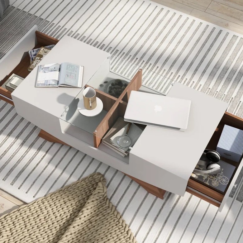 glass and wood table