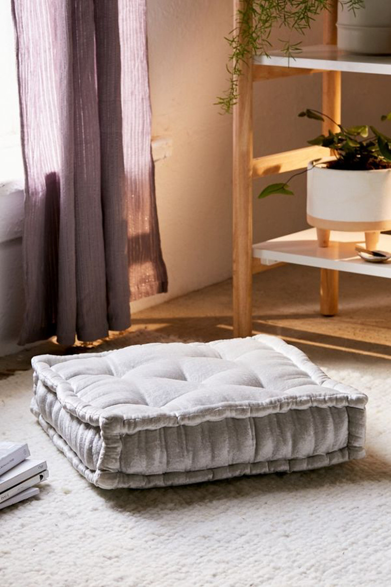 velvet tufted floor pillows