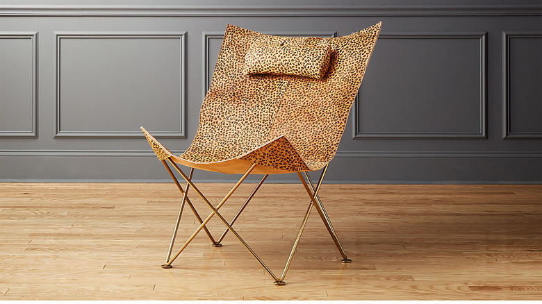 CB2 Cheetah Print Butterfly Chair