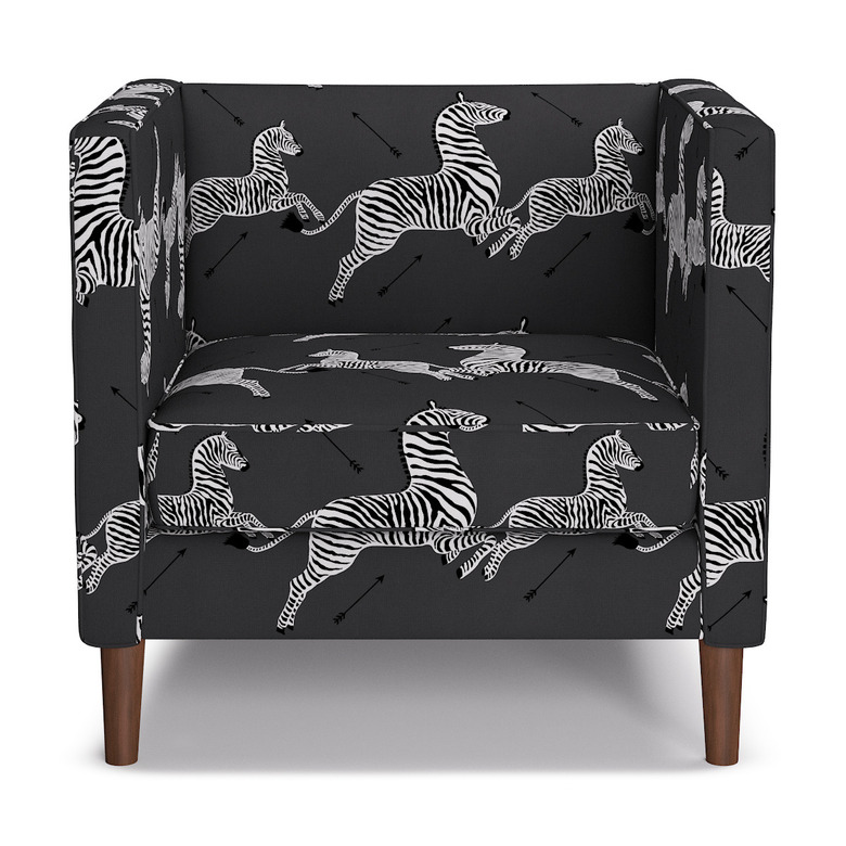 The Inside Tuxedo Chair in Slate Zebra