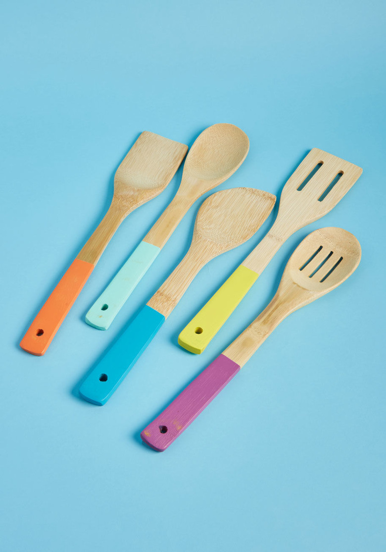 Colorful bamboo utensils