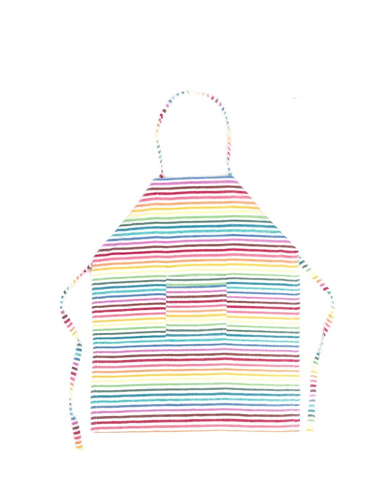 rainbow stripe kids apron