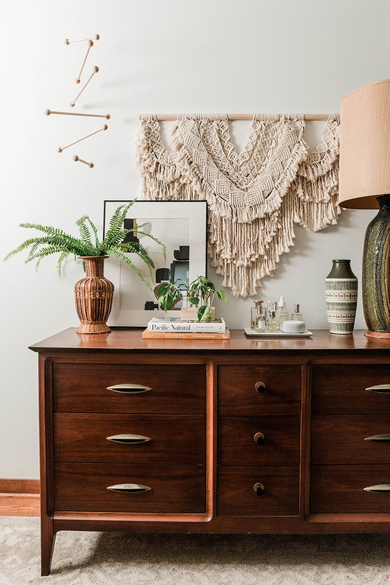 Growing plants in a DIY wood and glass propagation holder