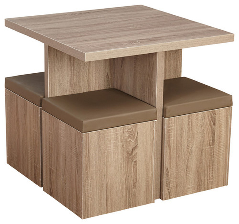 Baxter 5-Piece Dining Set With Storage Ottomans