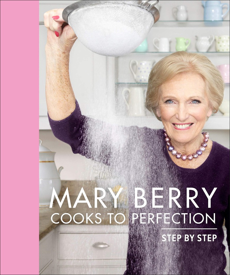 photo of person sifting powdered sugar with title Mary Berry Cooks to Perfection Step by Step