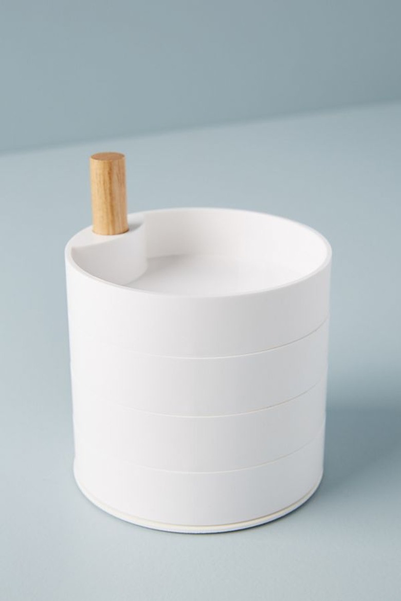 white minimal jewelry storage