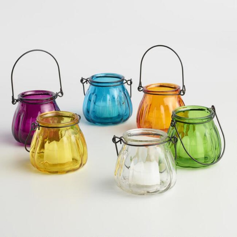 Glass Melon Tealight Lantern Candleholders