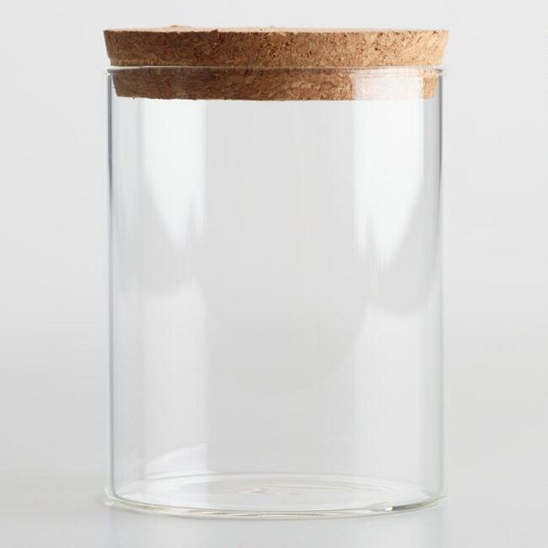Small Glass Canister With Cork Top