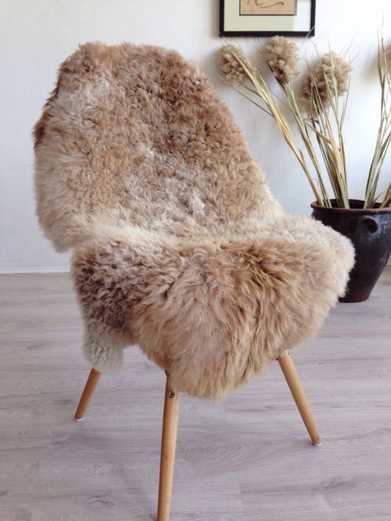 curly autumn-colored sheepskin