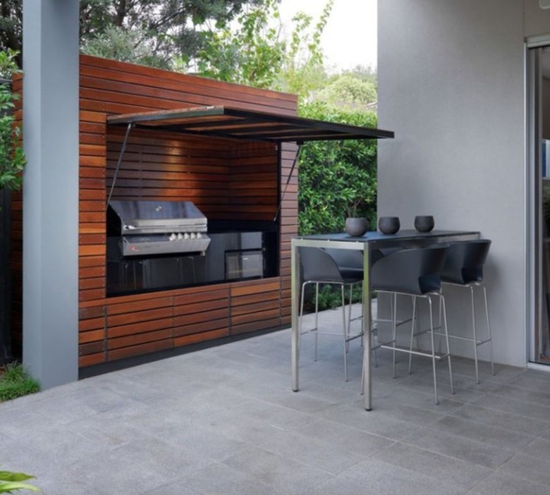 concealed outdoor kitchen