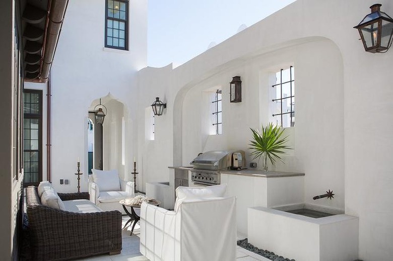 rooftop kitchen with moorish details