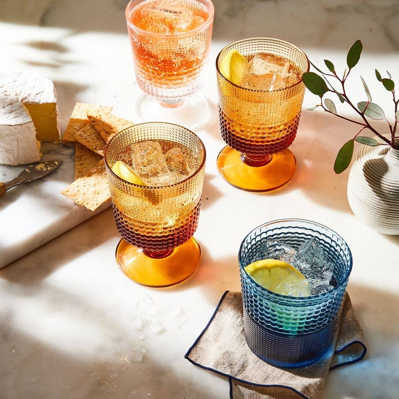 '70s decor colored glassware