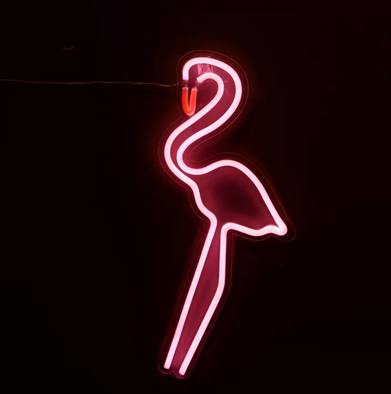 pink flamingo neon light
