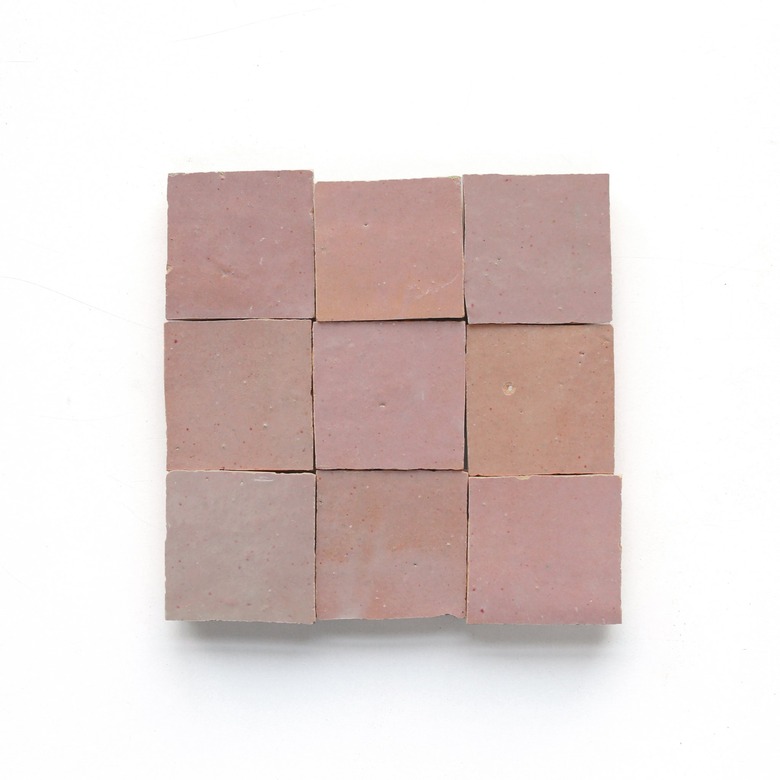 Clé Tile Vintage Rose Mounted Zellige