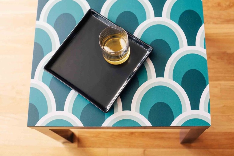 Peel and Stick Wallpaper Table Makeover