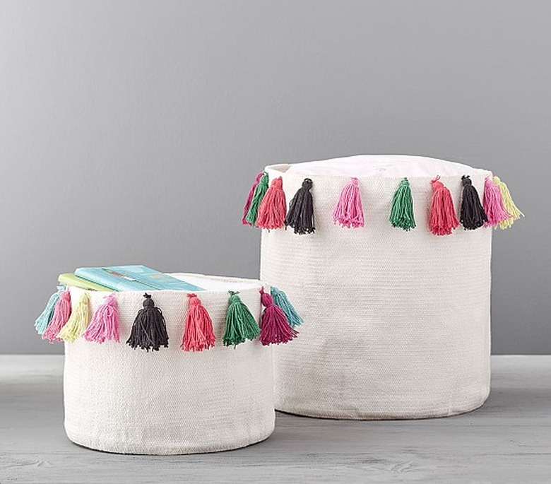 Pottery Barn Boho Tassel Storage Collection
