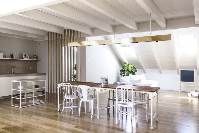 dining with kitchen in background