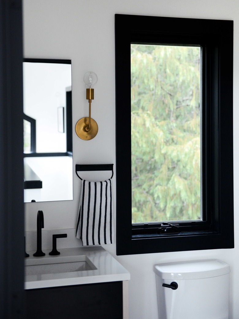 Bathroom with black trim