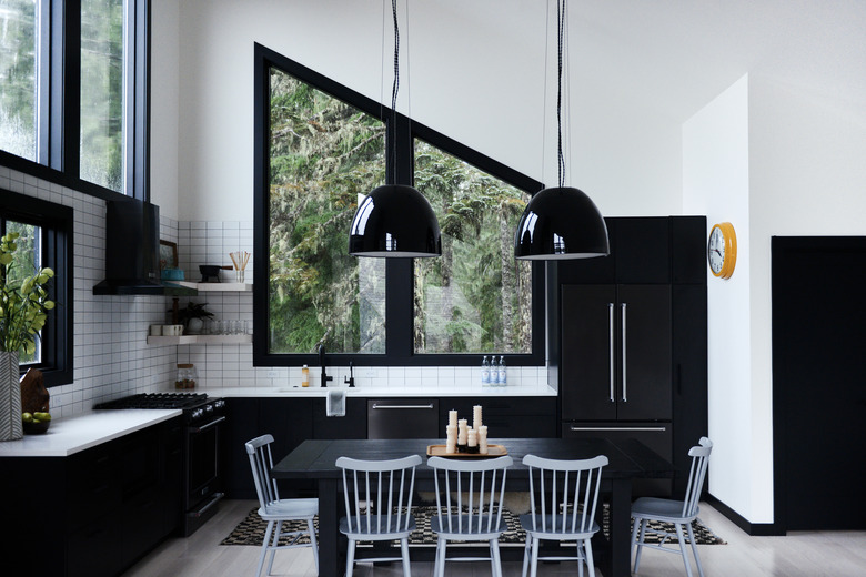 black and white kitchen