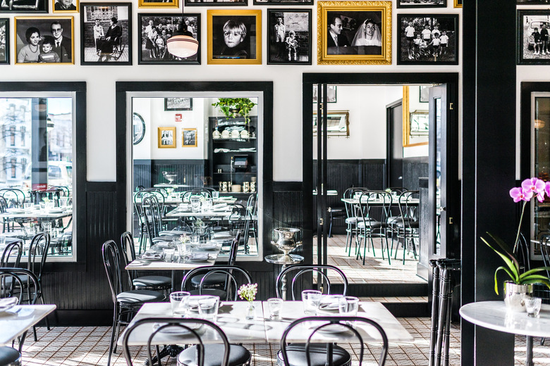 Restaurant interior windows.