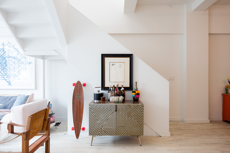 bar setup in living room