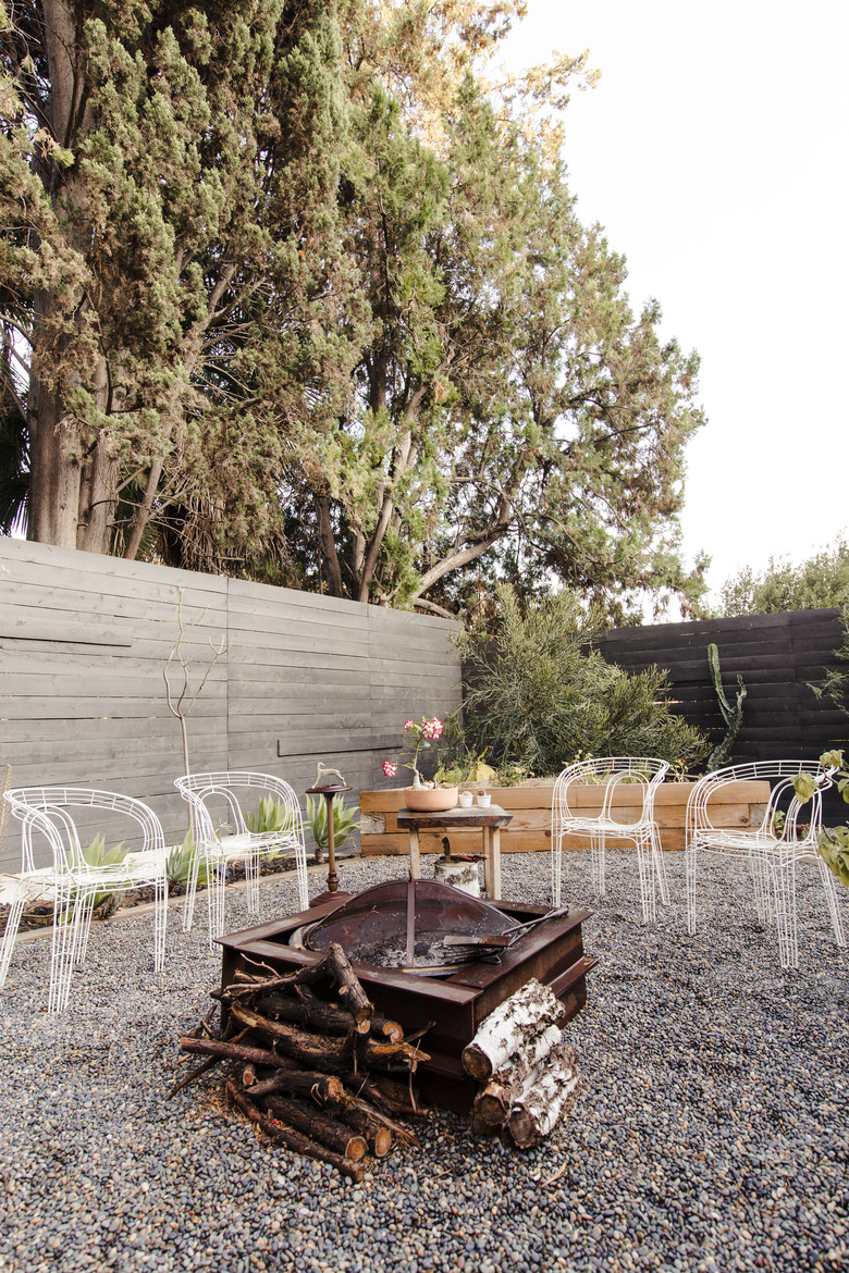 Fire pit and seating for guests