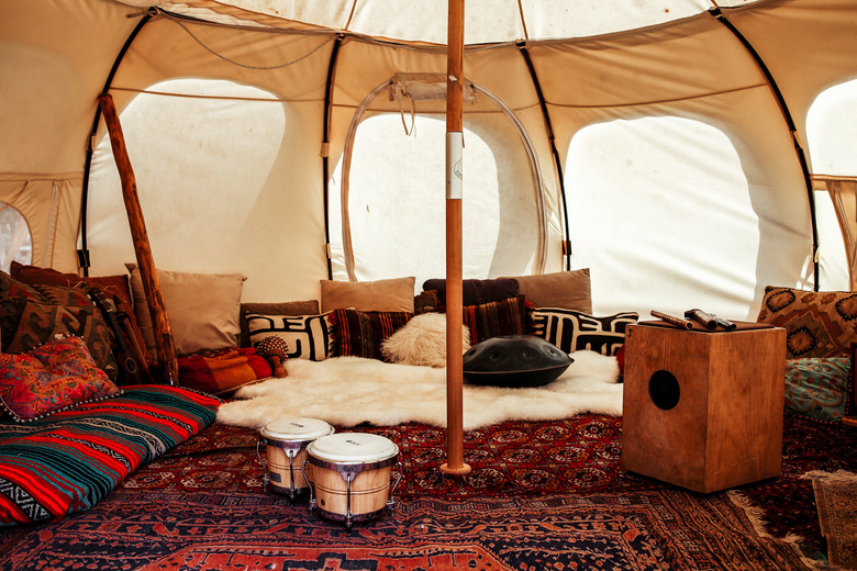 inside the tent