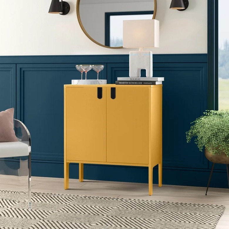 yellow cabinet