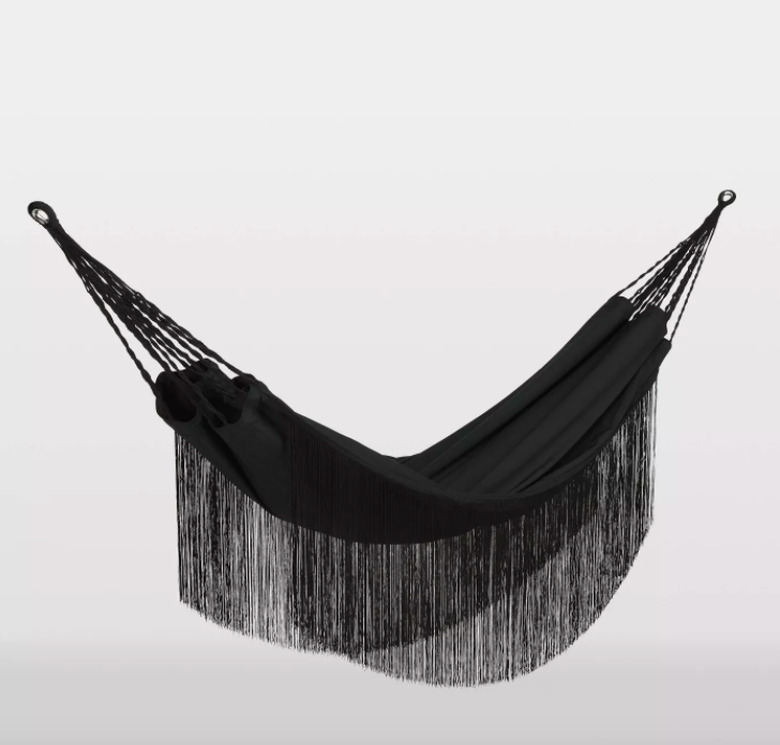 Opalhouse Flat Weave Fringe Hammock Black