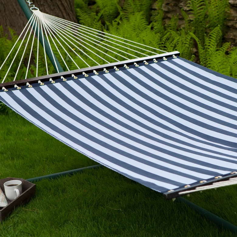 Coral Coast 13 ft. Quick Dry Poolside Navy Stripes Hammock