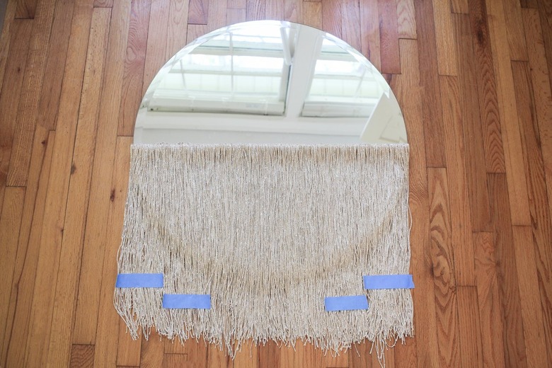 Round curtain fringe mirror