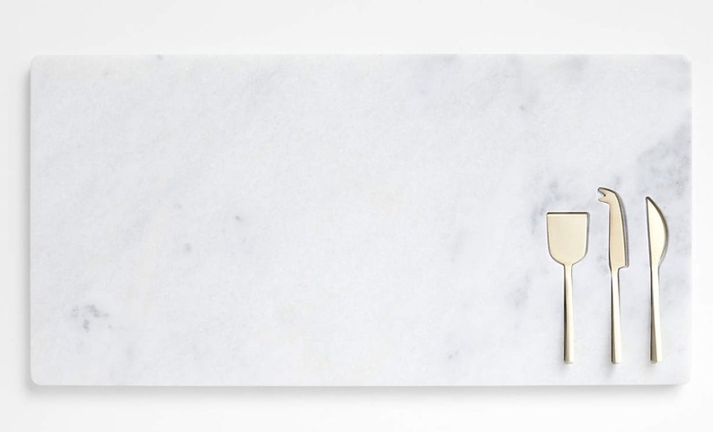 Octavia Marble Serving Board With Cheese Knives