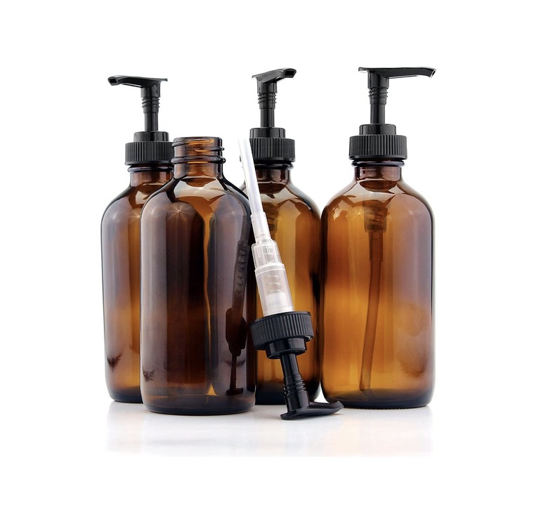 small amber glass bottles