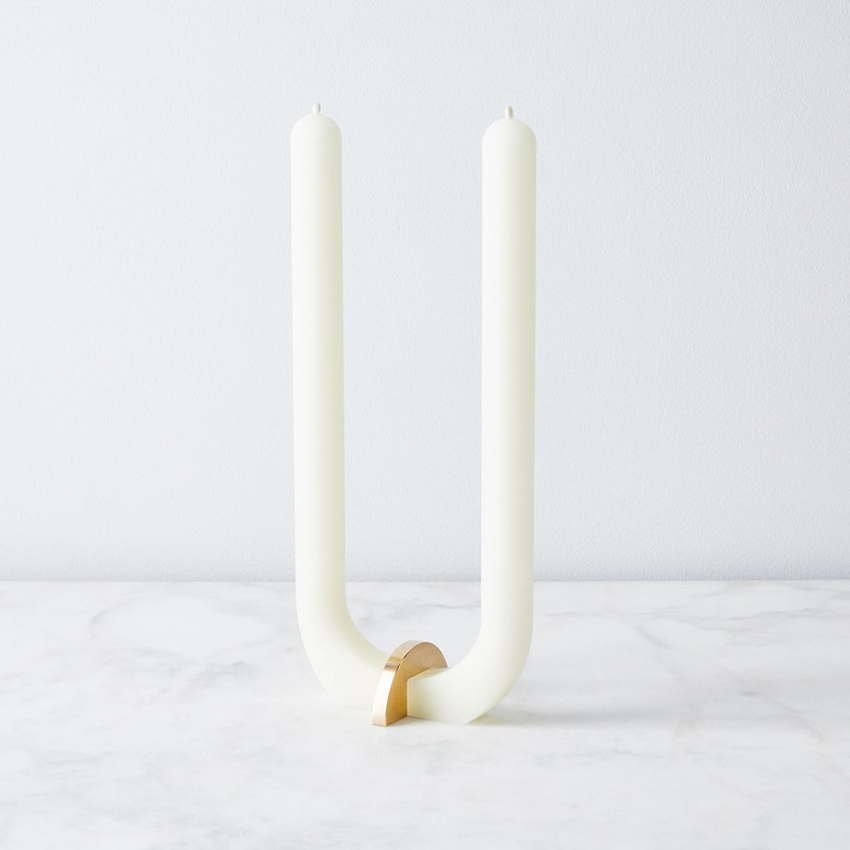 Glaze Brushed Brass U Candle