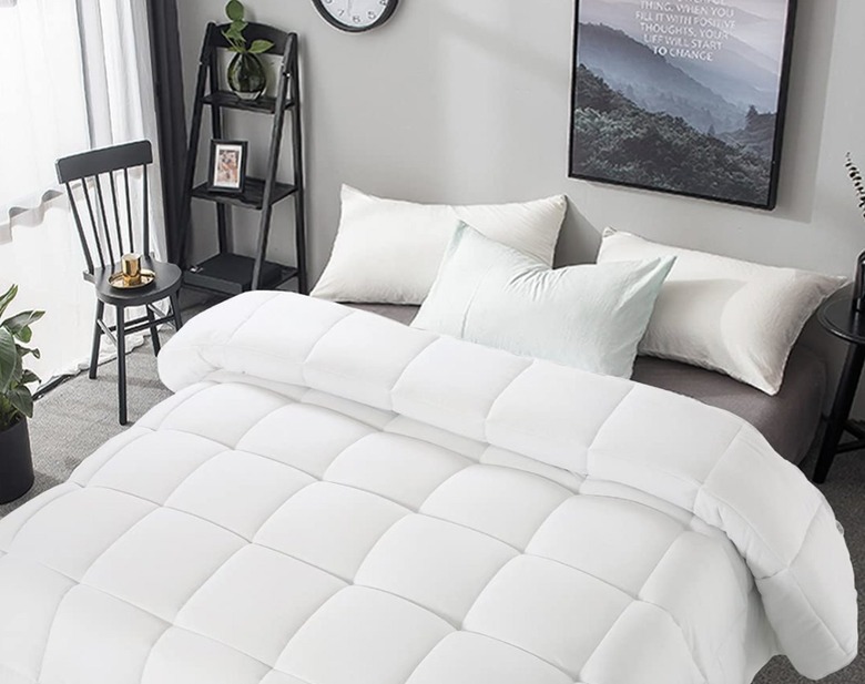 Quilted white bedding