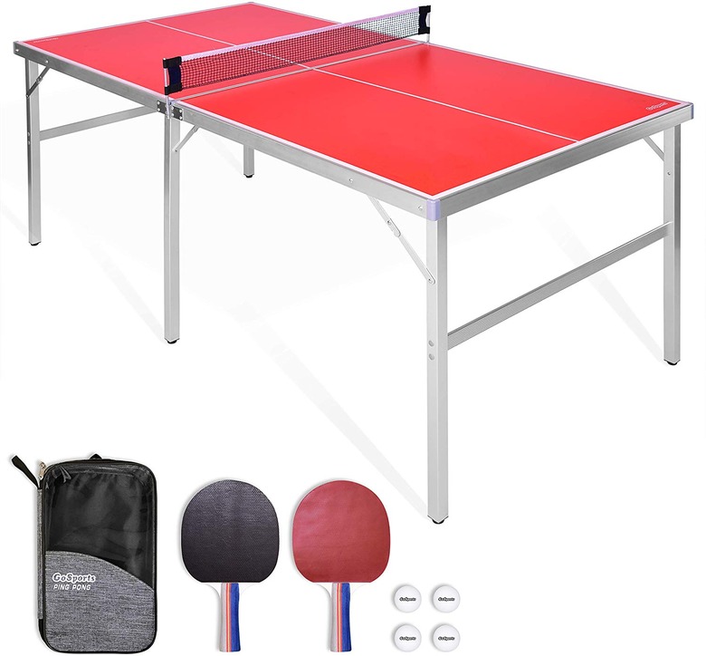 GoSports 6'x3' Mid-size Table Tennis Game Set