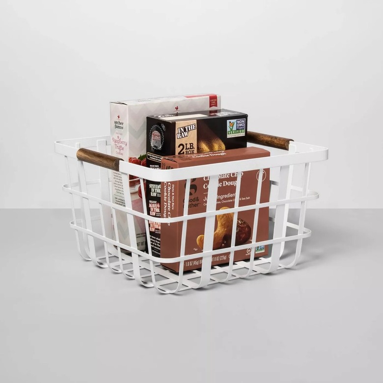 pantry basket with snacks