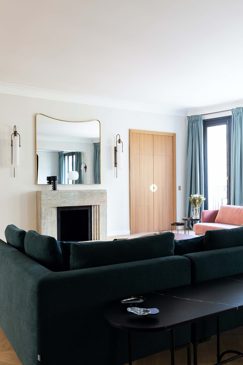 The living room of a Paris apartment.
