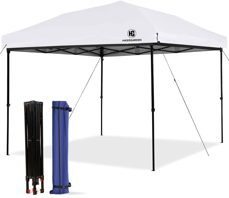 white and black pop up canopy tent