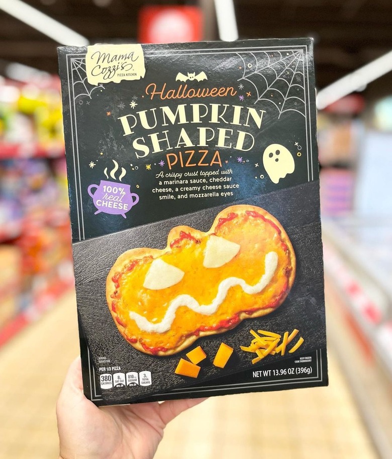Aldi Halloween pumpkin-shaped pizza
