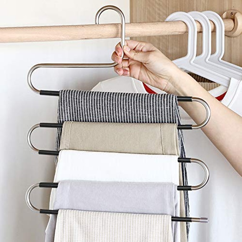 non-slip pants hanger for small closets