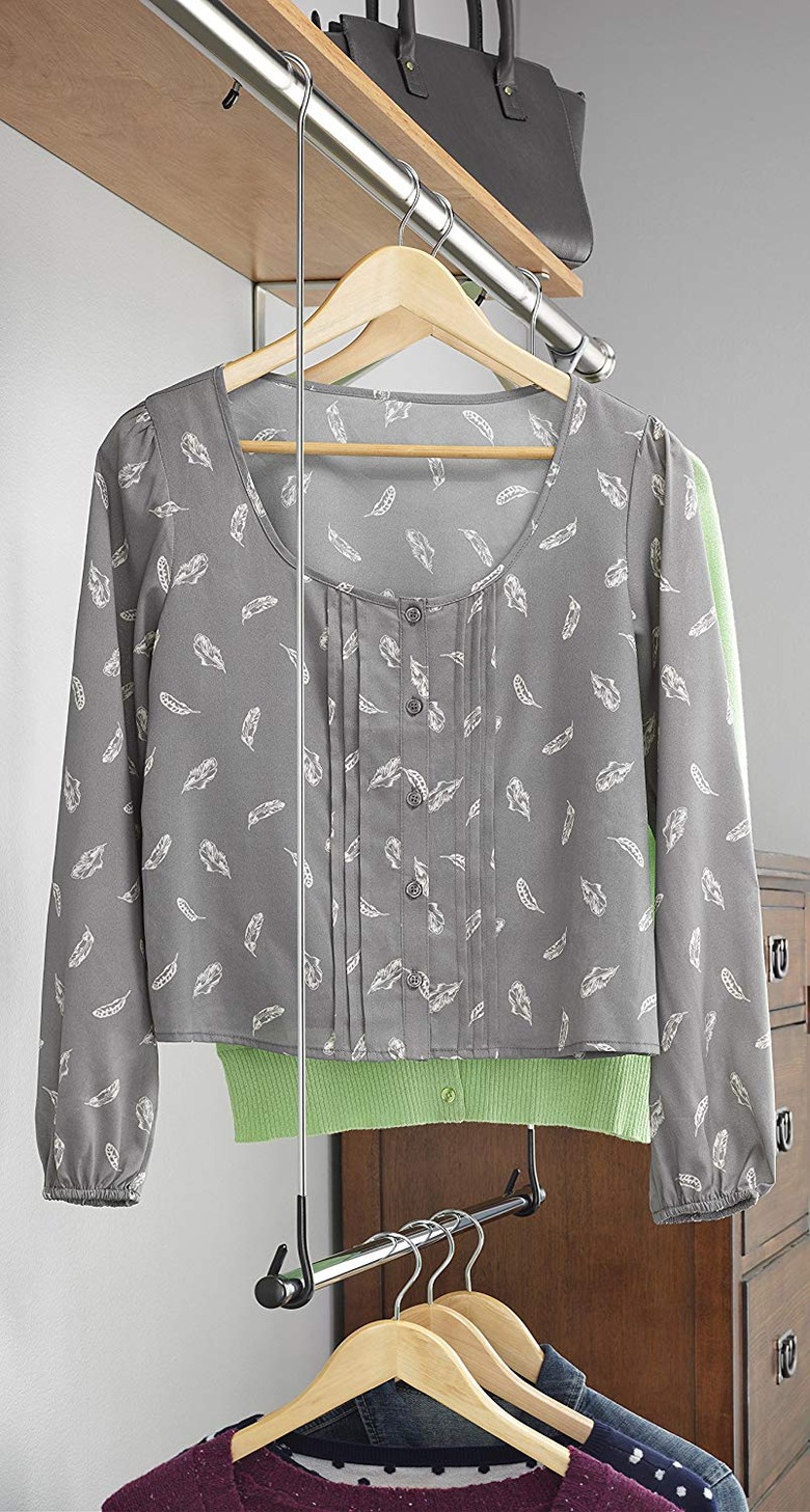 hanging closet rod for double storage