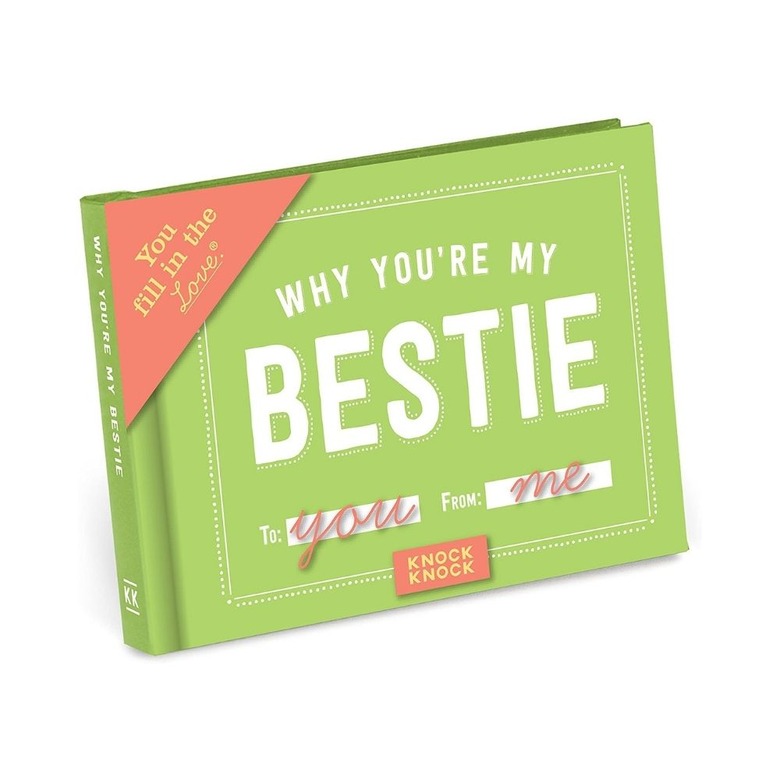 light green journal with white text