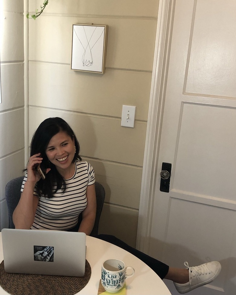 Anna Marie Cruz of Entrepinayship in her home office