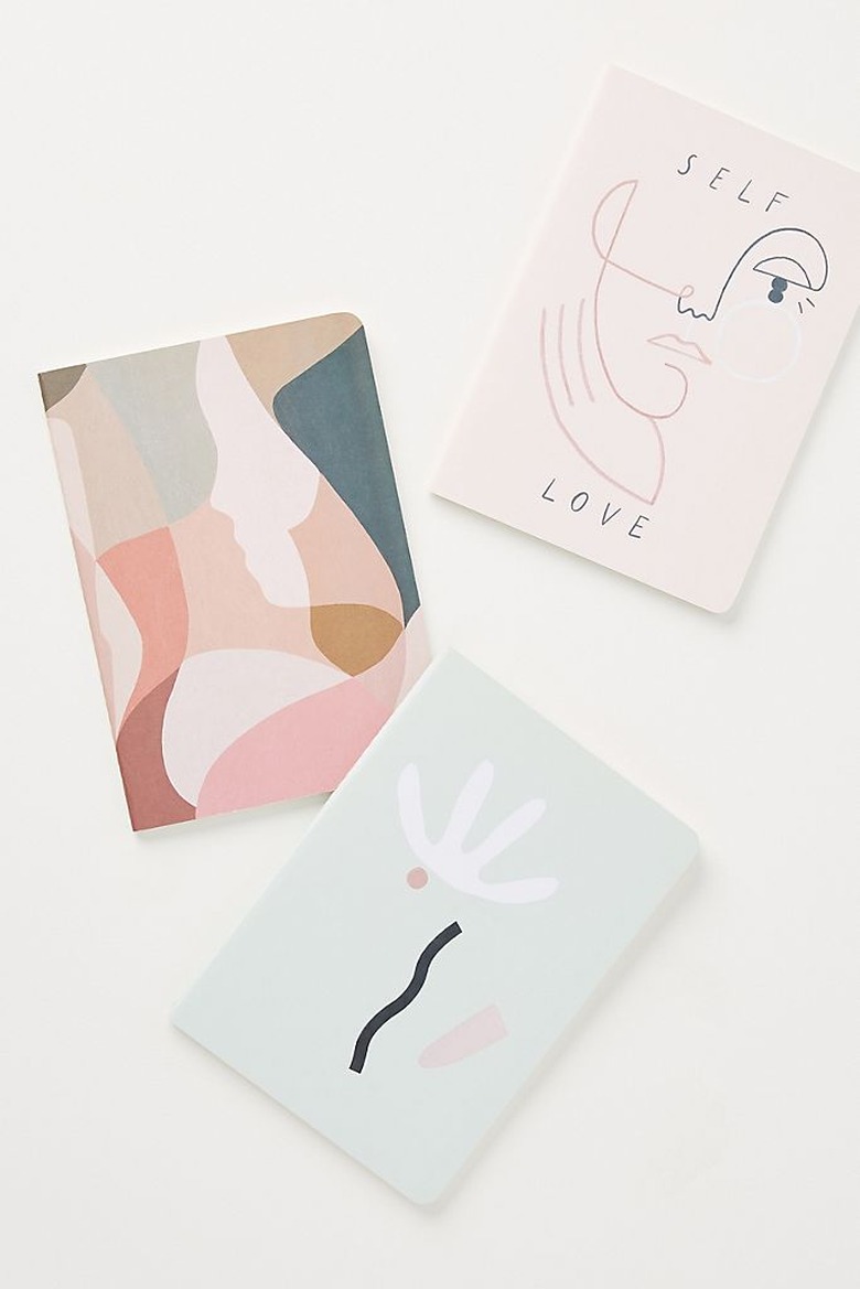 set of three illustrated journals