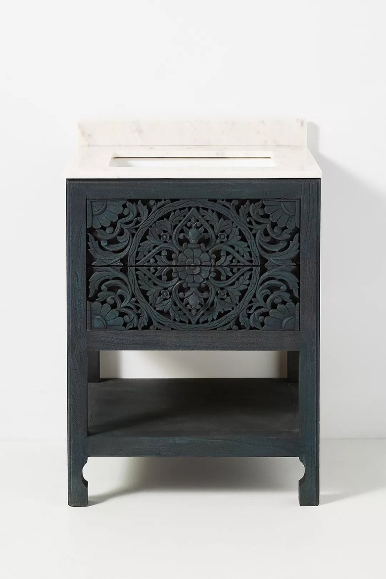 Handcarved Lombok Powder Bathroom Vanity