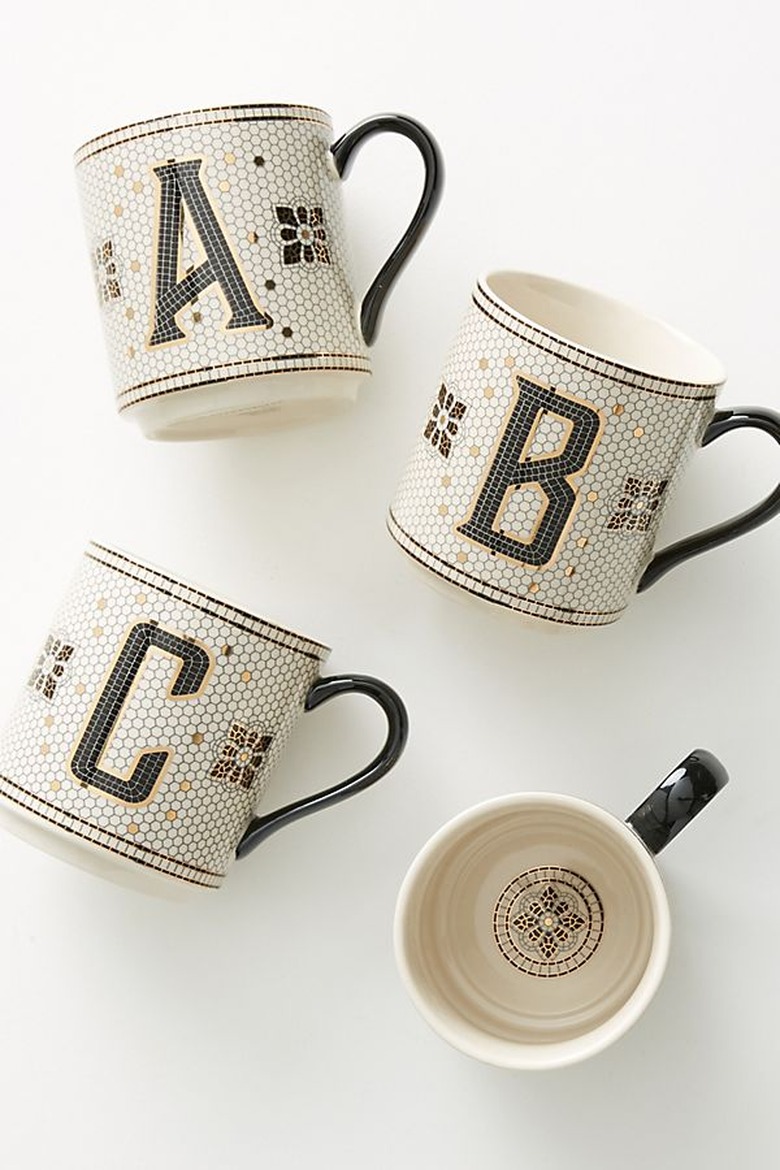 anthropologie tiled margot monogram mug